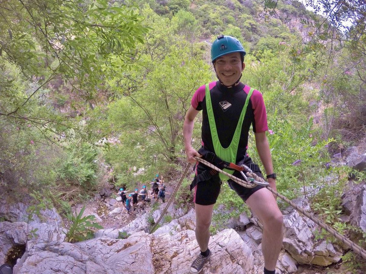 CANYONING Marbella Canyoning and ravines. Abseiling on a vertical. | Team4You